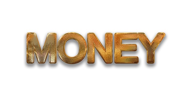 zlatý nápis „Peníze“